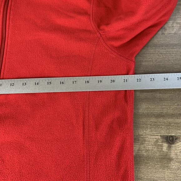 Lands' End Womens Fleece Jacket Sweater Size Medium 1/2 Zip Up Red Mock Neck - Picture 8 of 10